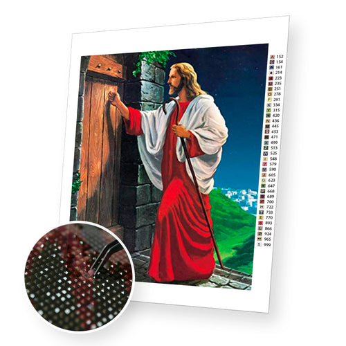 Jesus Knocking on the Door premium diamond painting kit for adults