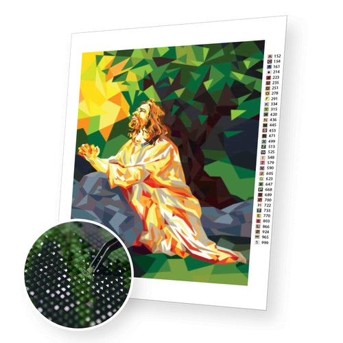 Jesus in the Garden premium diamond painting kit for adults