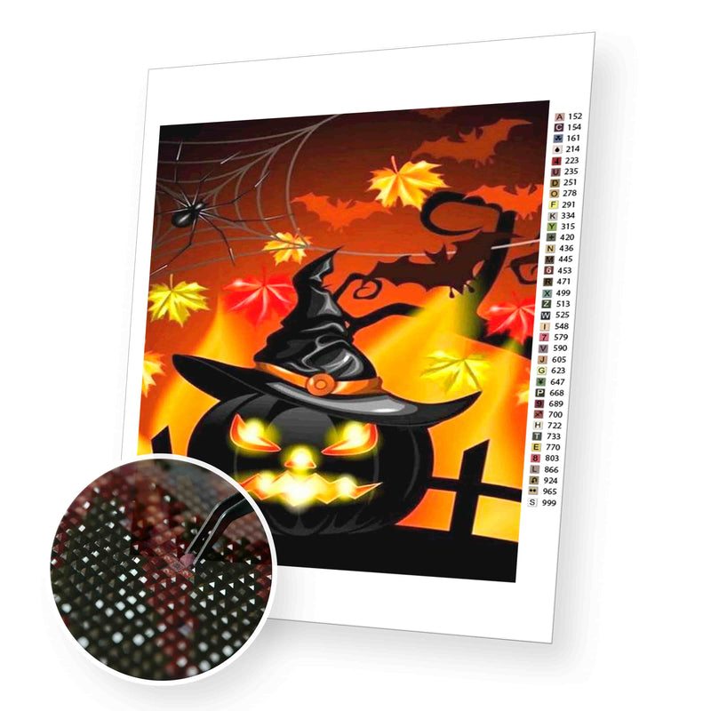 Angry Pumpkin premium diamond painting kit for adults