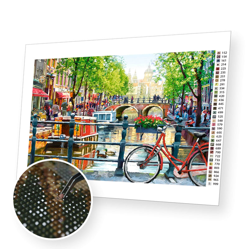 Amsterdam Street - Diamond Paintig Kit premium diamond painting kit for adults