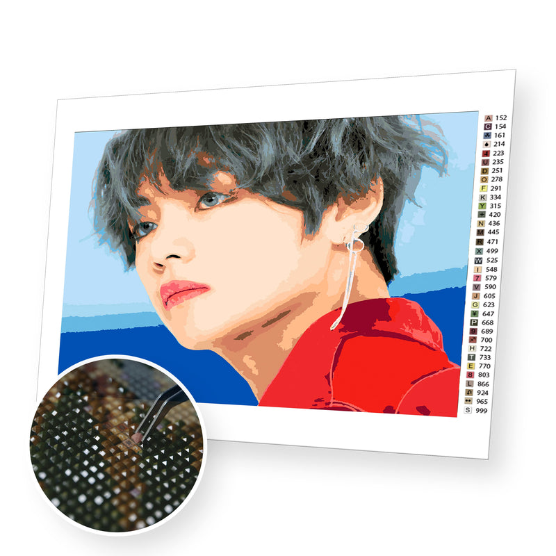 BTS V premium diamond painting kit for adults