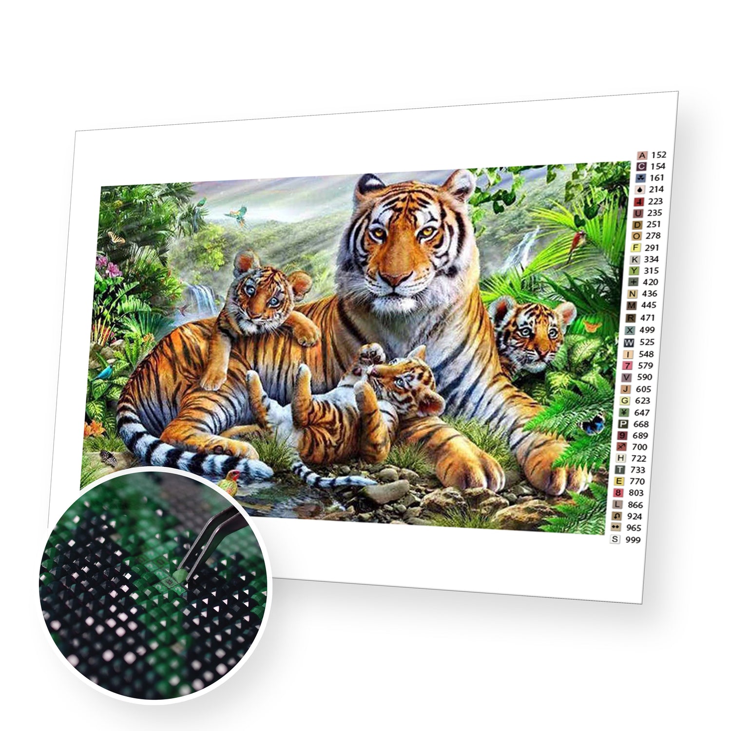 Kit Completo - Pintura em Diamantes - Tigre 3D