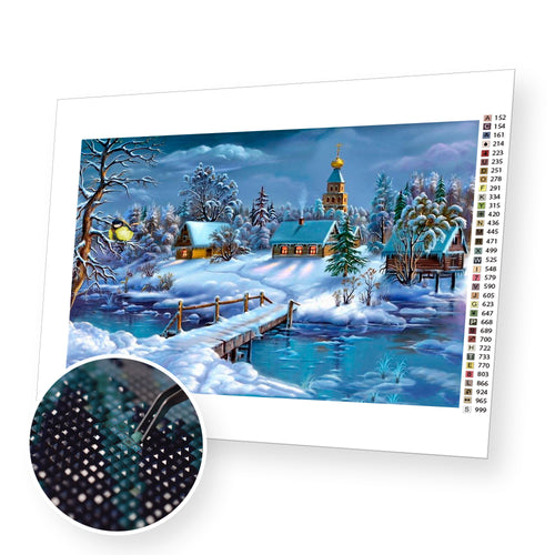 Winter Landscape premium diamond painting kit for adults