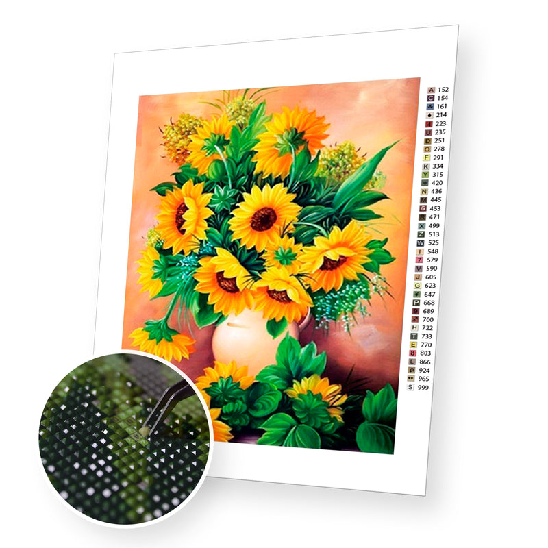 Yellow Flowers premium diamond painting kit for adults